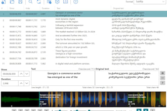 create georgian, english, russian subtitles