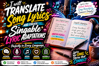 translate song lyrics and create singable lyric adaptations