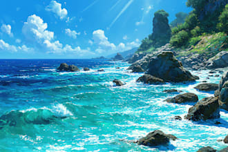 create custom lofi natural landscape wallpapers