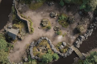 draw a stunning 3d isometric or realistic map illustration