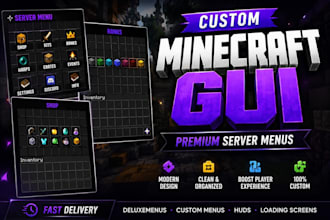 design clean custom minecraft server gui with deluxemenus setup