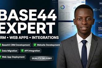build custom base44 CRM websites and data migration