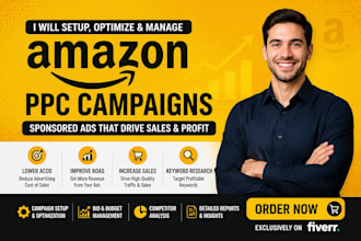 setup optimize and manage amazon PPC campaigns sponsored ads