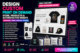 design custom print on demand store products and automated pod website