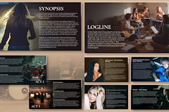 design cinematic film pitch deck, movie pitch deck TV series investor pitch deck