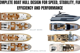 optimize boat hull design for speed stability, fuel efficiency, and performance