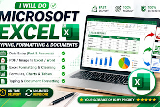 do microsoft excel typing, formattings, and documents