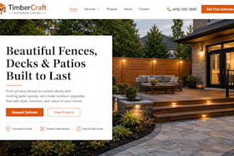 design wix fencing website deck patio contractor website furniture websie