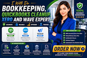 do bookkeeping, quickbooks cleanup, xero and wave expert