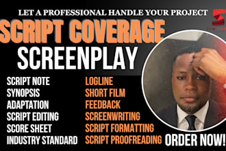 give notes, feedback and script coverage industry level for your screenplay