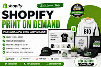 design shopify print on demand store, print on demand with printful, printify