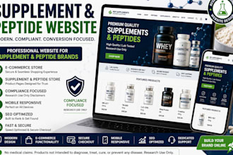 build private label food supplement store peptide website health food store