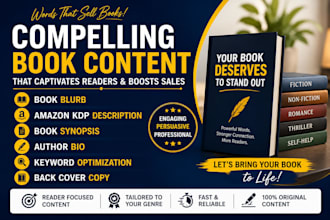 write a compelling book blurb, amazon KDP description, synopsis and author bio