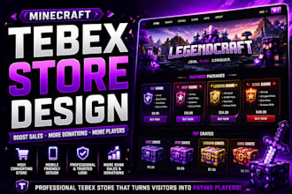 design a high converting minecraft tebex store that boosts sales