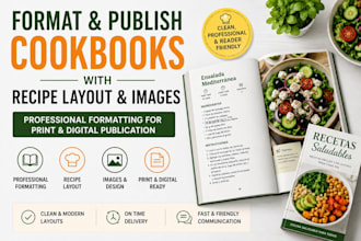 format and publish spanish cookbooks for amazon KDP with recipe layout images