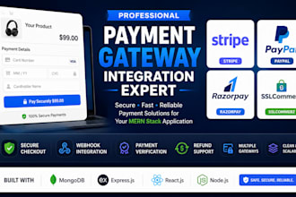 integrate stripe paypal razorpay and sslcommerz payment methods in mern stack