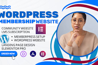 design a wordpress membership website lms subscription website community website