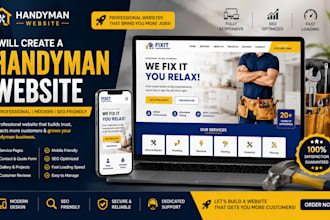 design electrician, painting, solar, handyman, plumbing website with SEO