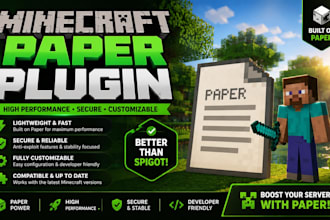 develop custom minecraft plugins for your spigot or paper server, game mod