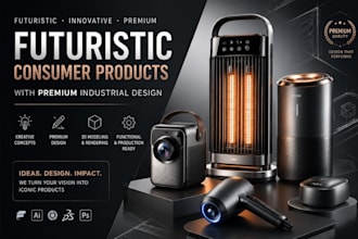 design futuristic consumer products with premium industrial design