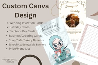 create custom canva cards banners flyers menus