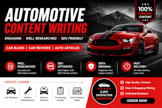 write automotive articles, car blogs and auto content