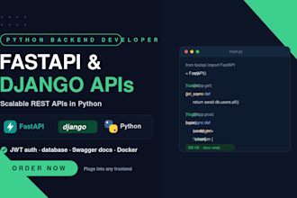 develop a fastapi or django rest api backend in python