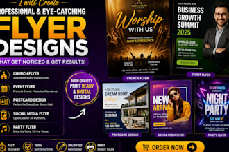 do church flyer, event flyer, postcard design, social media flyer, party flyer