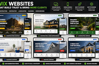 build wix construction contractor company landscaping cleaning  laundry website