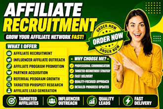 recruit targeted affiliates and influencers to your affiliate program