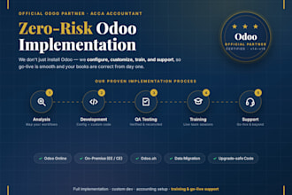 do complete odoo setup expert training and support as an odoo official partner
