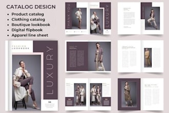 design product catalog, lookbook for startup boutiques collection sale marketing