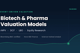 build an rnpv or dcf valuation model for biotech and pharma companies