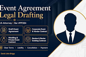 draft your corporate event agreement or vendor contract as a US attorney