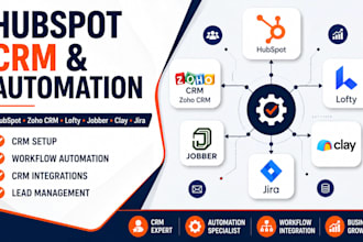 setup hubspot automation hubspot crm lofty zoho crm jobber clay jira integration