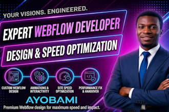 design 3d animated webflow website, webflow speed and performance optimization