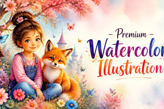 create watercolor illustrations and hand painted digital art