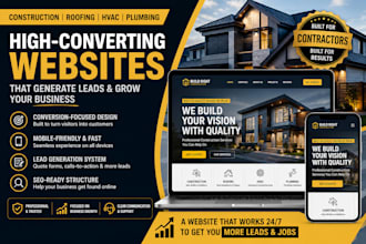 do lead generating construction, contractor, roofing, hvac and plumbing website