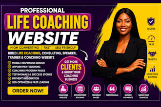 build life coaching website consulting website speaker, trainer coaching website