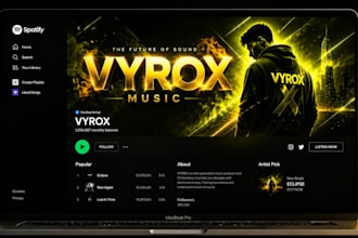 design a spotify header banner and animated canvas loop