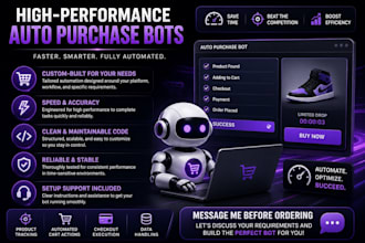 build a custom auto checkout and purchase bot