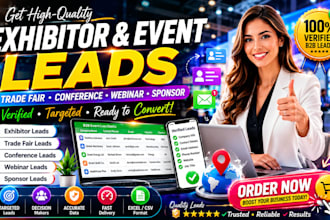 provide exhibitor leads, trade fair, event, conference, webinar, sponsor leads