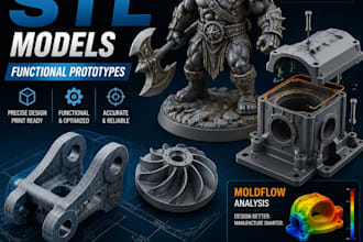design 3d printable models stl miniatures functional parts and moldflow analysis