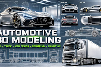 create 3d car models vehicle cad design automotive rendering animation truck