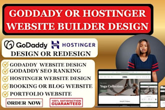 design or redesign goddady website goddady seo and hostinger website design