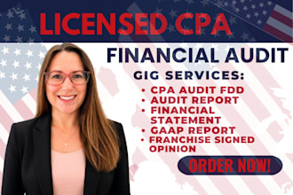 do CPA audit for financial statements and franchise fdd reports gaap audit