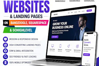 do bandzoogle squarespace website landing page gohighlevel crm sitebuilder