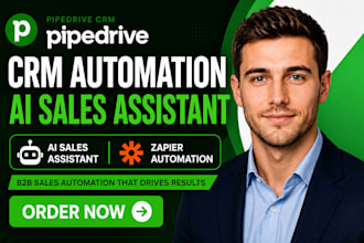 setup pipedrive CRM automation ai sales assistant b2b sales automation zapier