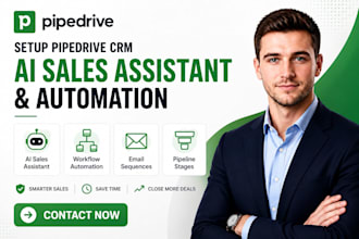 setup pipedrive CRM ai sales assistant workflow automation email sequences