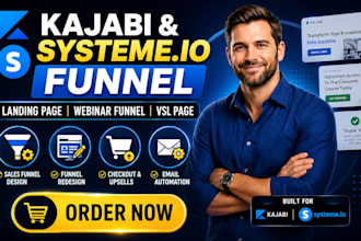 redesign kajabi, systeme io landing page, sales funnel webinar funnel, vsl page